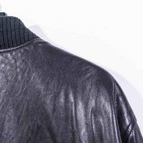 Rocawear Logo Leather Bomber Jacket