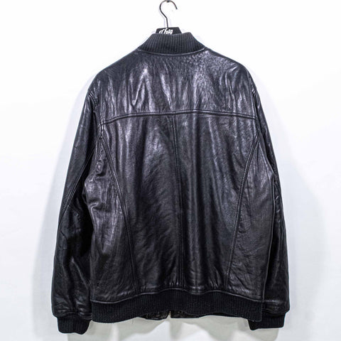 Rocawear Logo Leather Bomber Jacket