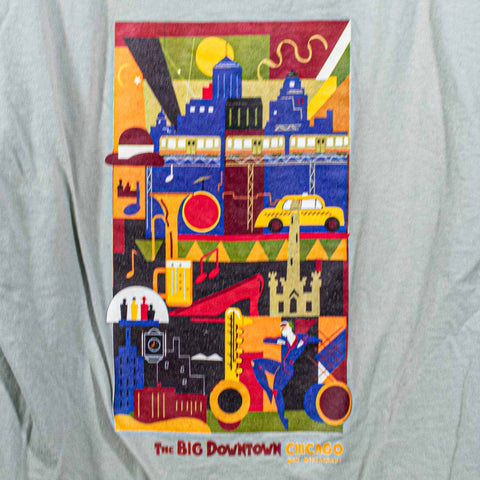 Chicago Jazz T-Shirt The Big Downtown Modern Pop Art