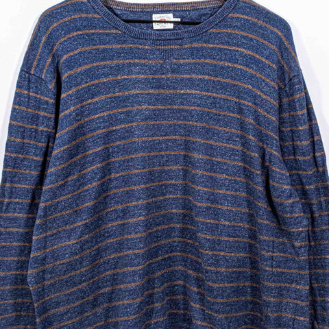 Faherty Knit Striped Pullover Sweater Cotton Cashmere