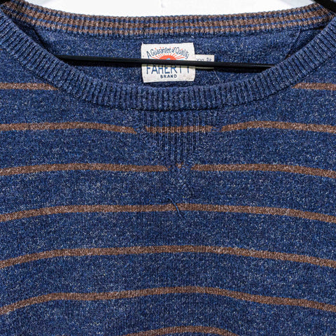 Faherty Knit Striped Pullover Sweater Cotton Cashmere