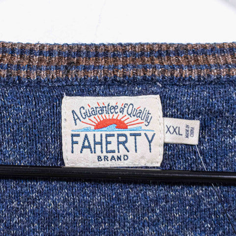 Faherty Knit Striped Pullover Sweater Cotton Cashmere