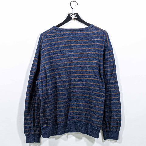 Faherty Knit Striped Pullover Sweater Cotton Cashmere