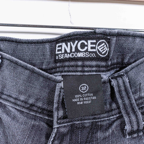 Enyce Jeans Shorts Jorts Baggy Faded Embroidered