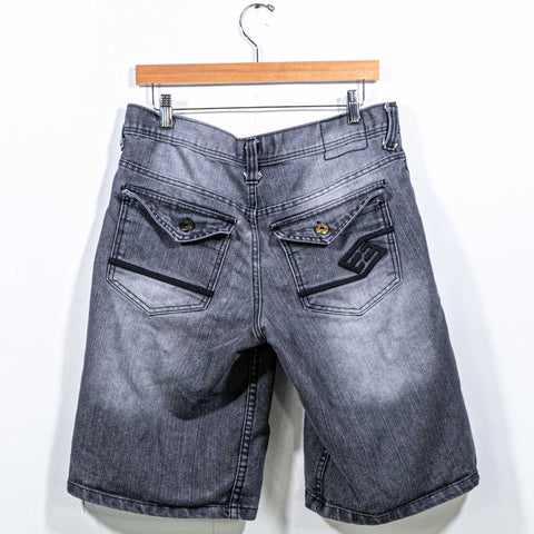 Enyce Jeans Shorts Jorts Baggy Faded Embroidered