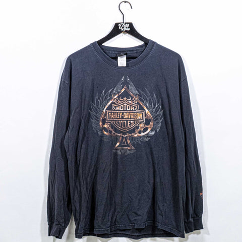 Harley Davidson Motorcycles Long Sleeve T-Shirt Spade Chains