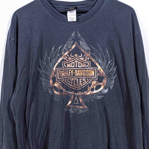 Harley Davidson Motorcycles Long Sleeve T-Shirt Spade Chains