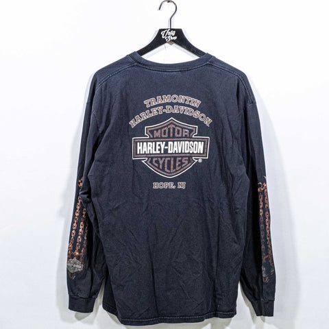 Harley Davidson Motorcycles Long Sleeve T-Shirt Spade Chains