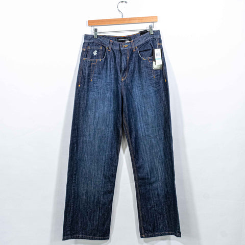 Rocawear Embroidered Jeans Wide Leg Baggy Hip Hop