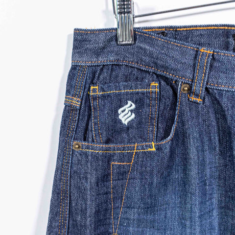 Rocawear Embroidered Jeans Wide Leg Baggy Hip Hop