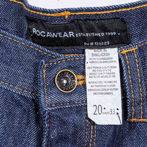 Rocawear Embroidered Jeans Wide Leg Baggy Hip Hop