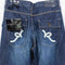 Rocawear Embroidered Jeans Wide Leg Baggy Hip Hop