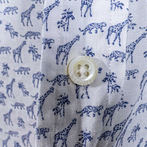 Polo Ralph Lauren Giraffe Button Shirt Italian Fabric Linen Cotton