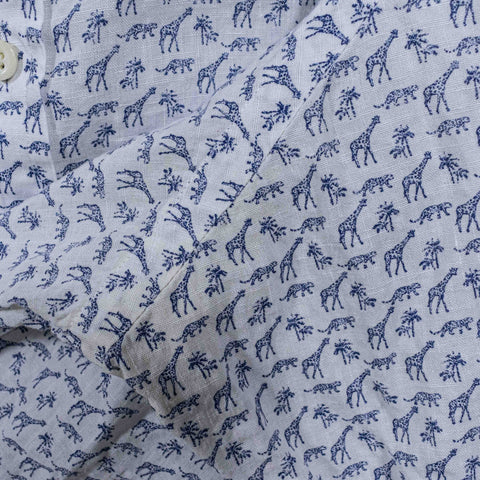Polo Ralph Lauren Giraffe Button Shirt Italian Fabric Linen Cotton