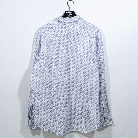 Polo Ralph Lauren Giraffe Button Shirt Italian Fabric Linen Cotton