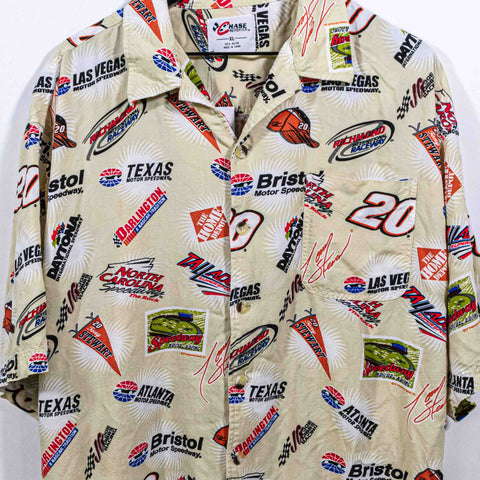 NASCAR Racetrack AOP Short Sleeve Button Shirt Chase Authentics