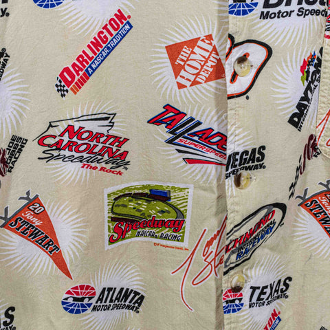 NASCAR Racetrack AOP Short Sleeve Button Shirt Chase Authentics
