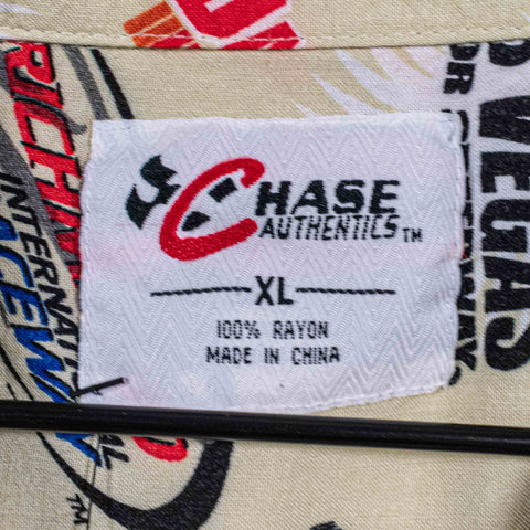 NASCAR Racetrack AOP Short Sleeve Button Shirt Chase Authentics
