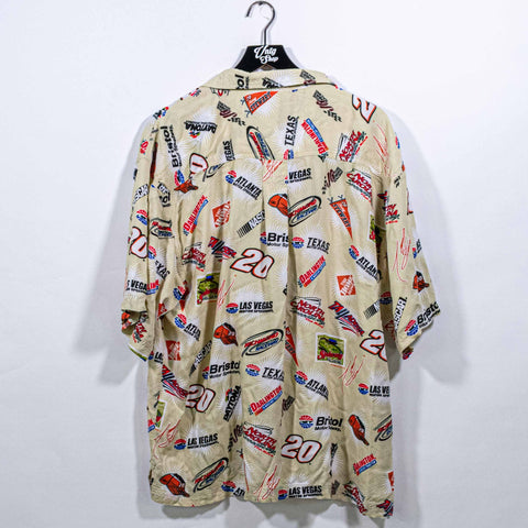 NASCAR Racetrack AOP Short Sleeve Button Shirt Chase Authentics