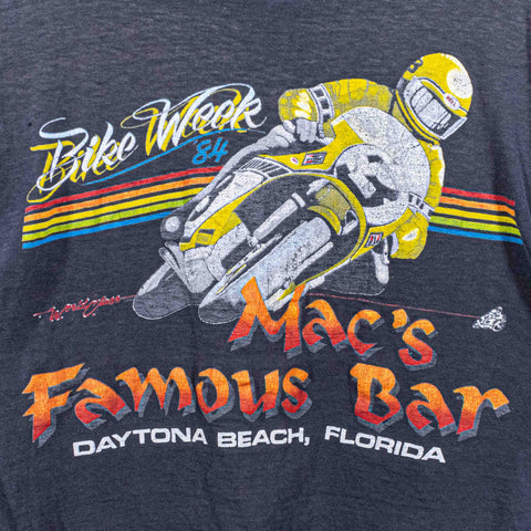 Daytona Beach Bike Week 1984 T-Shirt Macs Famous Bar