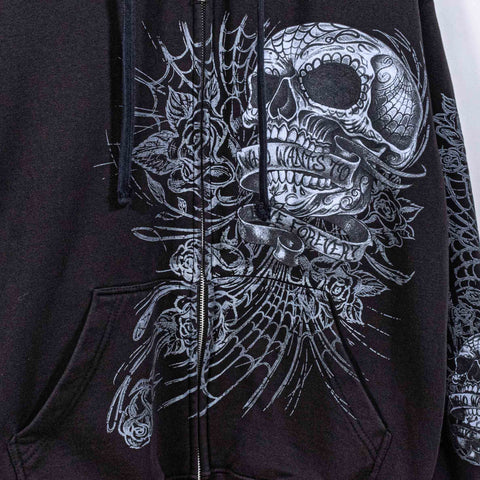 Who Want to Live Forever Skull Dragon AOP Zip Up Hoodie Sweatshirt Hot Leathers