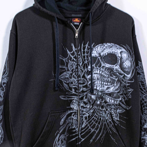 Who Want to Live Forever Skull Dragon AOP Zip Up Hoodie Sweatshirt Hot Leathers