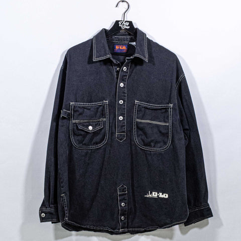 D Lo Rugged Gear Denim Pullover Jacket Hip Hop