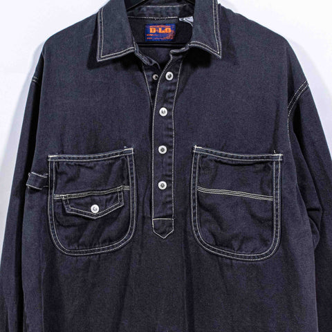 D Lo Rugged Gear Denim Pullover Jacket Hip Hop