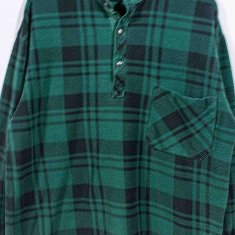 GAP Plaid Henley Pocket Longsleeve T-Shirt