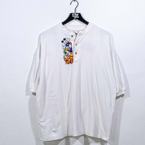 Disney Mickey Mouse Donald Goofy Henley T-Shirt