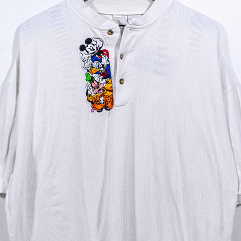 Disney Mickey Mouse Donald Goofy Henley T-Shirt