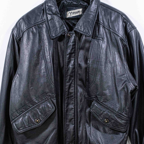 Leather Bomber Jacket Aviator Viaggio