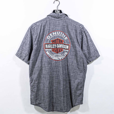 Harley Davidson Motorcycles Aruba Mechanic Short Sleeve Button Shirt