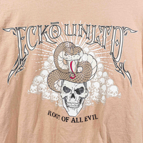 Ecko Unlimited Root of All Evil T-Shirt Long Sleeve Snake Skull