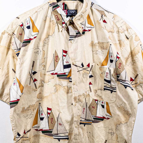 Chaps Ralph Lauren Sailboat Cross Flag Button Shirt