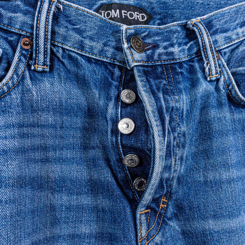 Tom Ford Straight Button Fly Selvedge Jeans