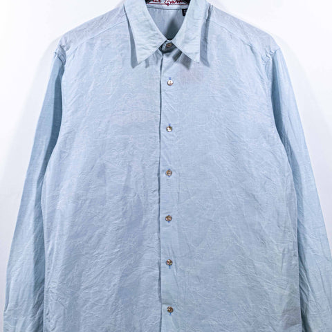 Robert Graham Printed Linen Cotton Flip Cuff Button Shirt