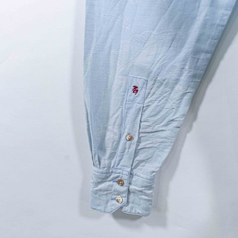 Robert Graham Printed Linen Cotton Flip Cuff Button Shirt