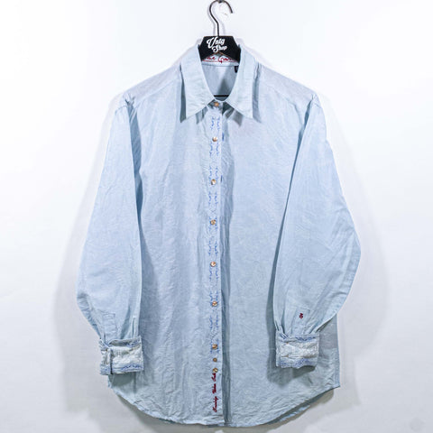 Robert Graham Printed Linen Cotton Flip Cuff Button Shirt