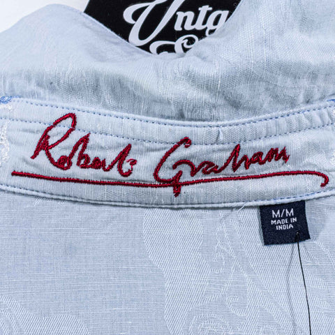 Robert Graham Printed Linen Cotton Flip Cuff Button Shirt