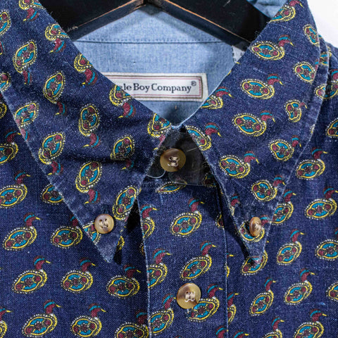Bugle Boy Company Duck Button Down Shirt All Over Print AOP