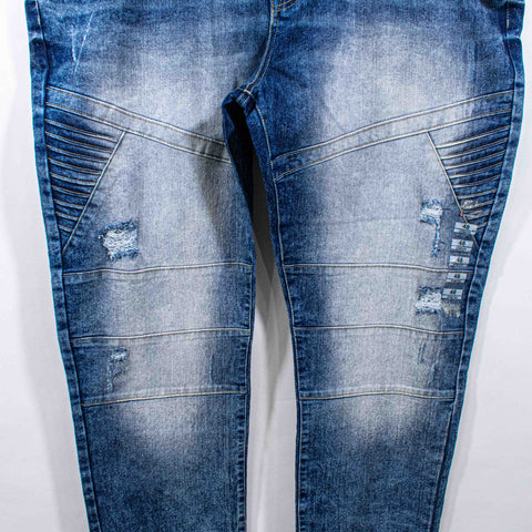 SouthPole Bleached Moto Jeans