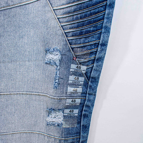 SouthPole Bleached Moto Jeans