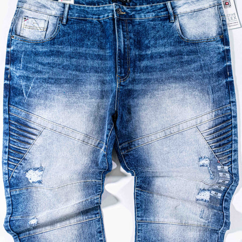 SouthPole Bleached Moto Jeans