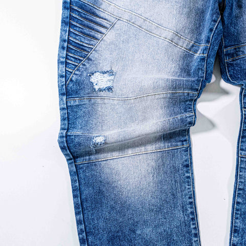SouthPole Bleached Moto Jeans