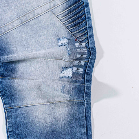 SouthPole Bleached Moto Jeans