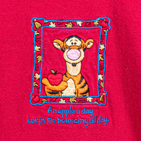 Disney Pooh Tigger T-Shirt An Apple A Day