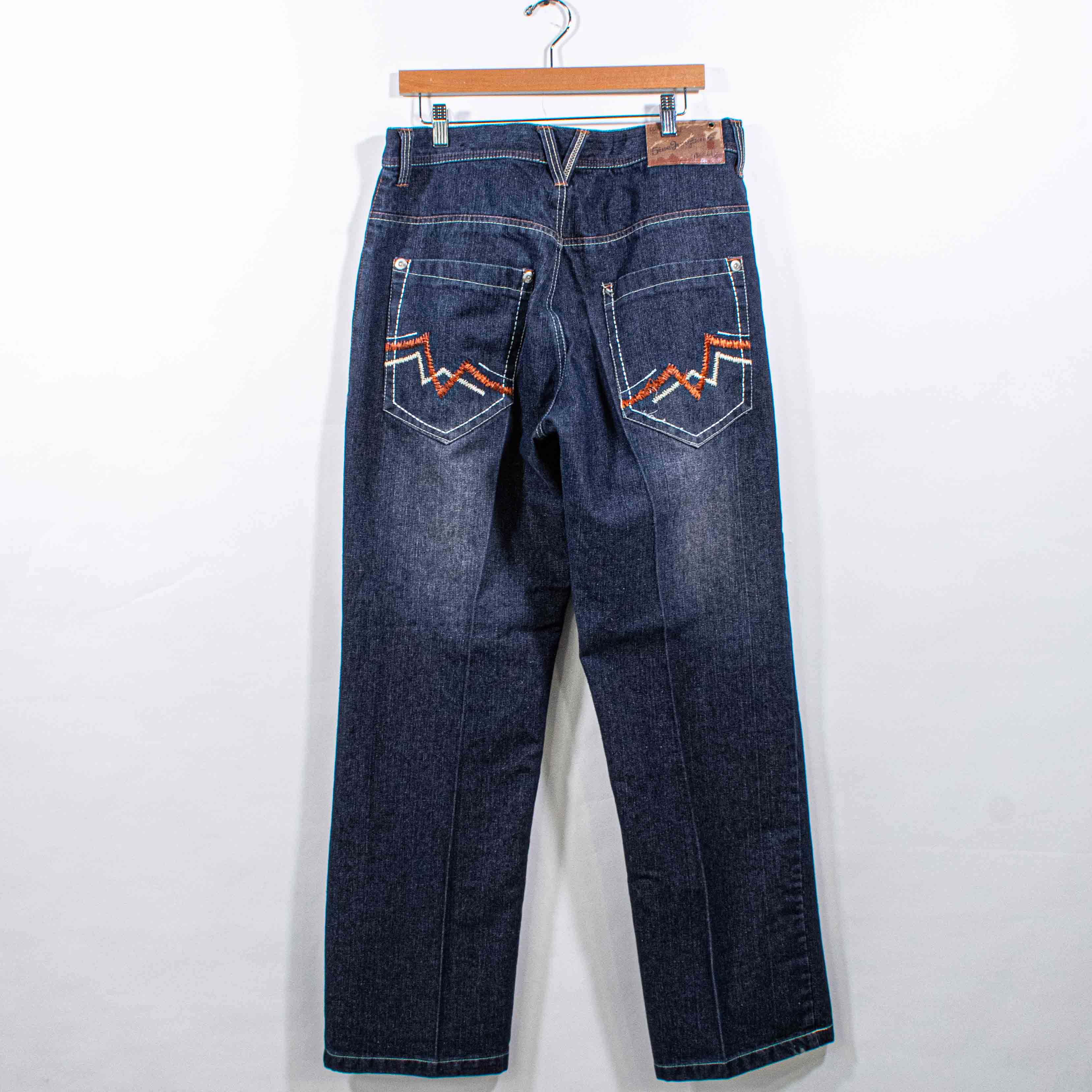 パンツ 5ive jungle art baggy jeans 5ive Jungle Baggy Jeans Hip Hop Embroidered– VNTG Shop