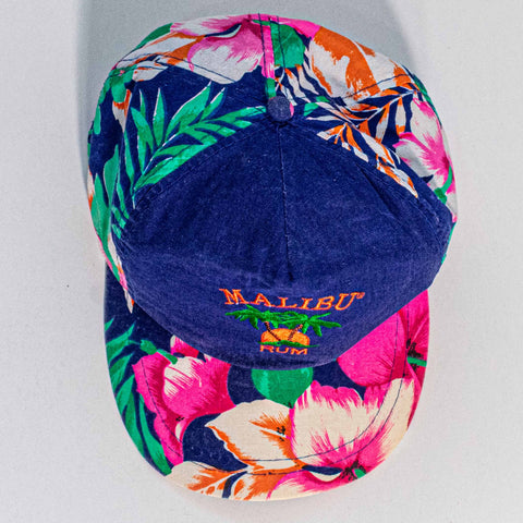 Malibu Rum Floral Hawaiian Snapback Hat