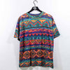 Surf Skate Striped Aztec Tribal AOP T-Shirt Chicos Designs Vaporwave